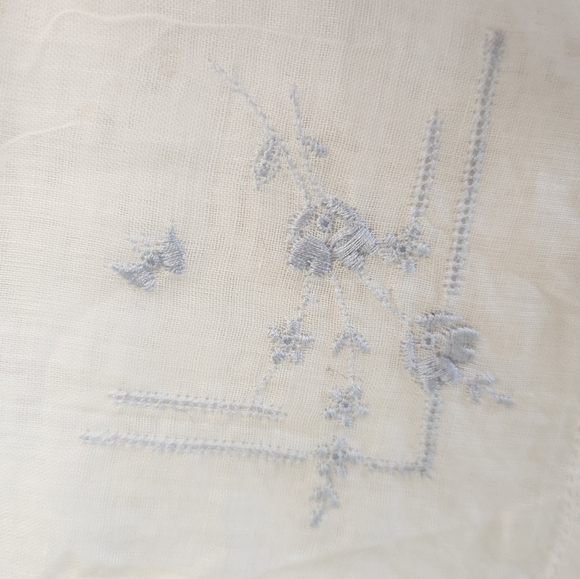 Antique Embroidered Silk Bridal Kerchiefs - Picture 5 of 12